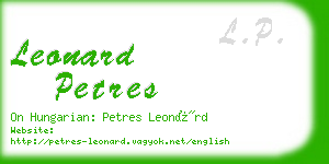 leonard petres business card